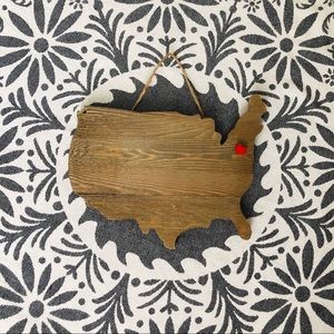 DARK WOOD UNITED STATES WALL DECOR